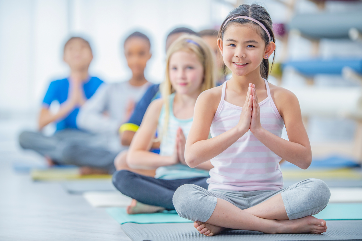 Children doing yoga